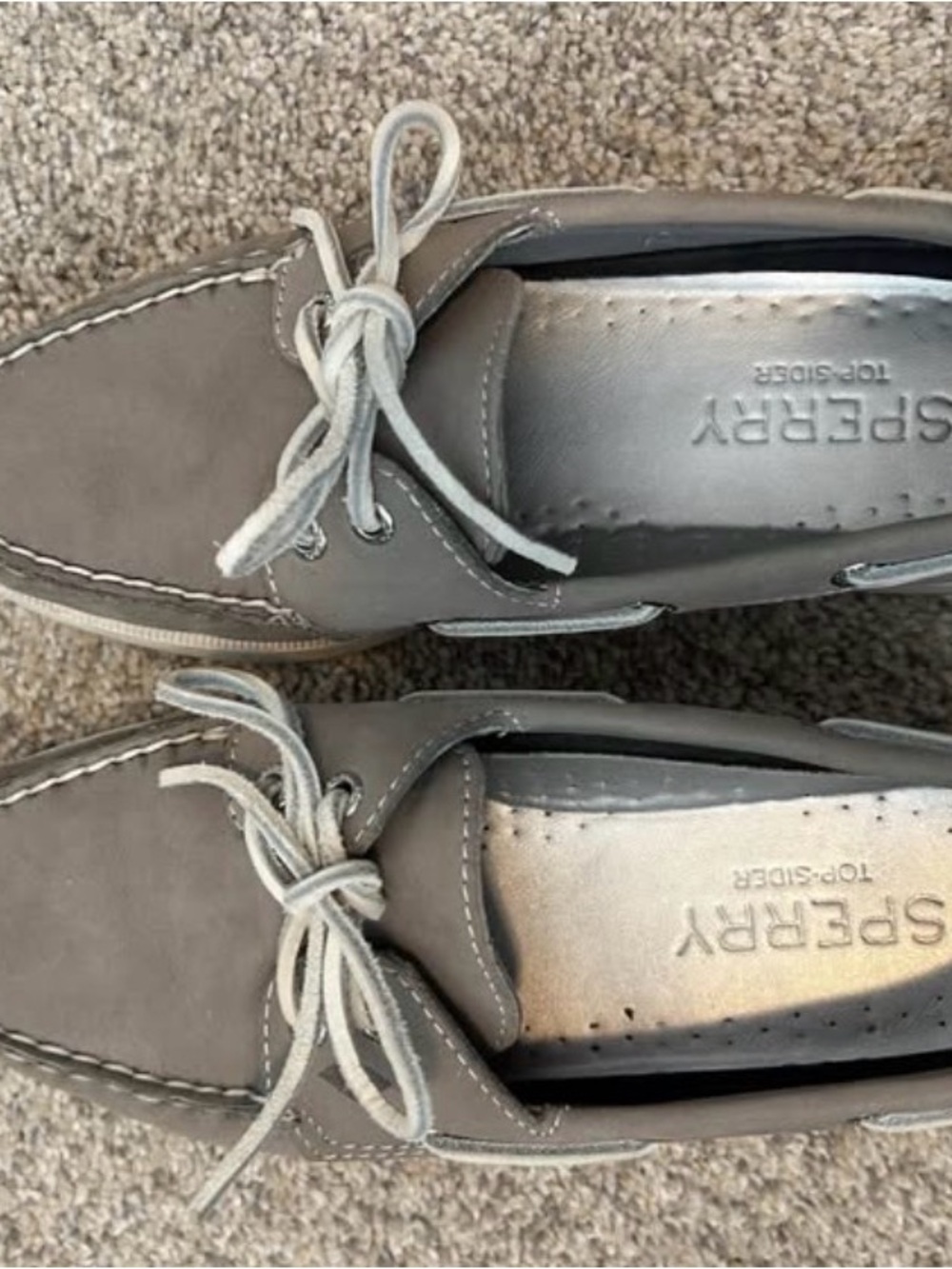 Sperry Gray Suede Boat Shoe Flats - Picture 2 of 5